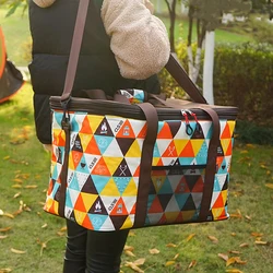Large Capacity Outdoor Camping Storage Bag Adjustable Height Tote for Road Trip Travel Picnic and Gear Organization