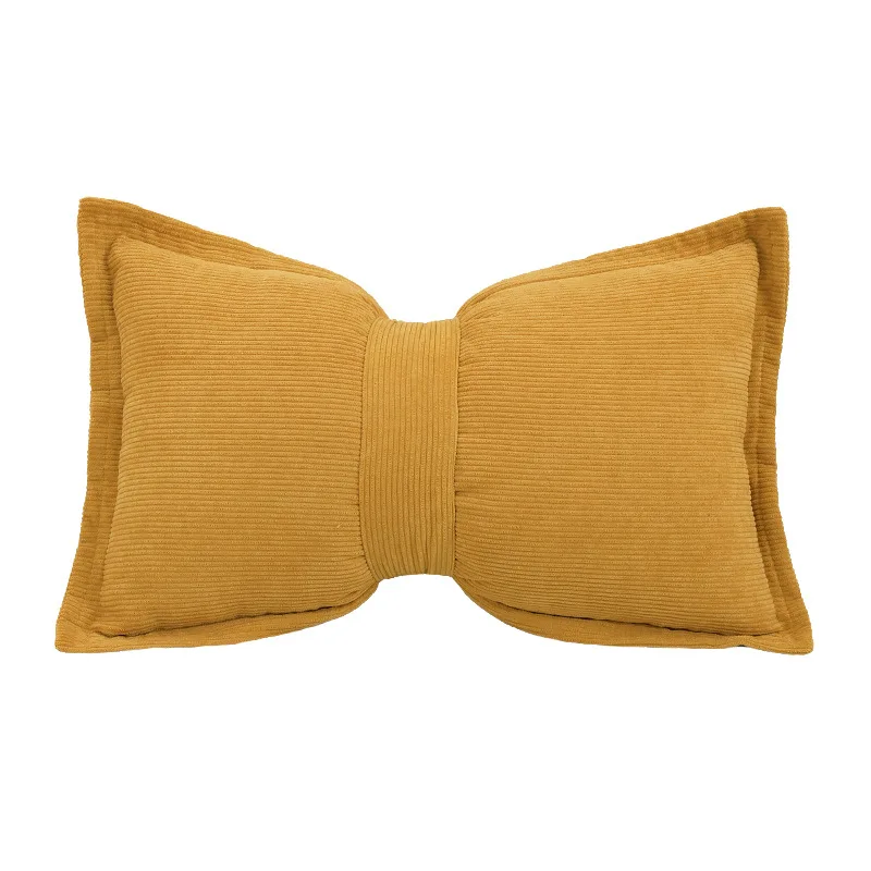 Cute Bow Pillow Soft Plush Cushion Cover Home Decor Solid Color Pillow Covers Living Room Bedroom Tatami Decorative Pillowcase