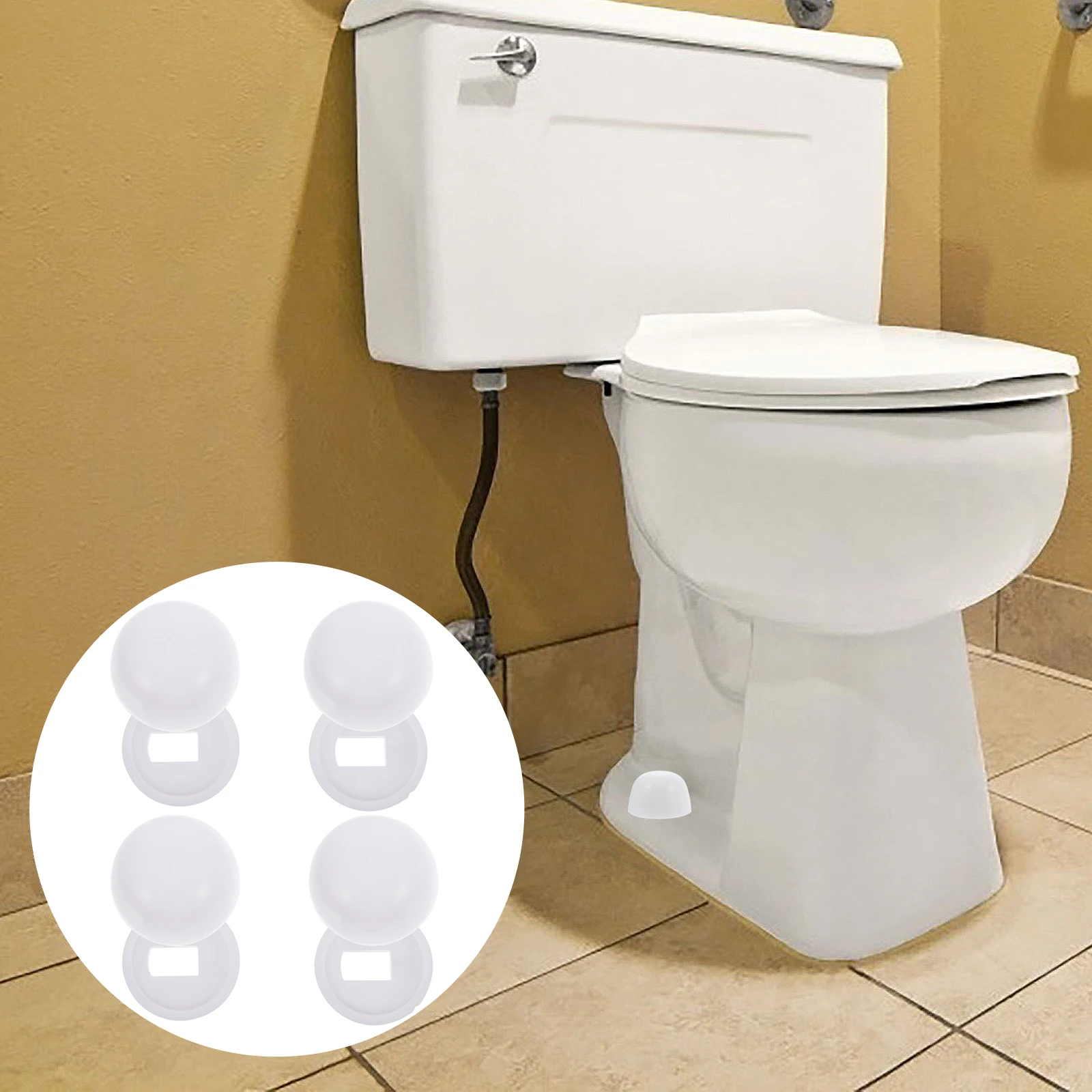 

Toilet Lid Decorative Bolt Caps Plastic Cover for Bowl Installation Rustproof Replacement Conceal Floor Bolts Cap DIY Home