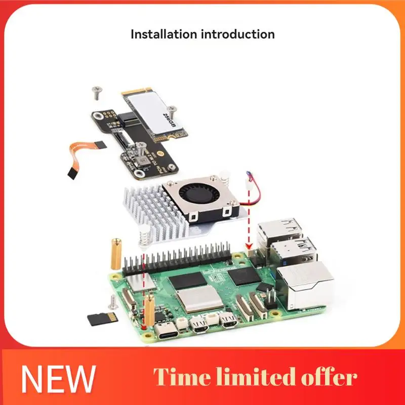 

Плата адаптера A42T для Raspberry Pi5 Pcie к M.2 MINI, поддержка жестких дисков с интерфейсом протокола Nvme M.2