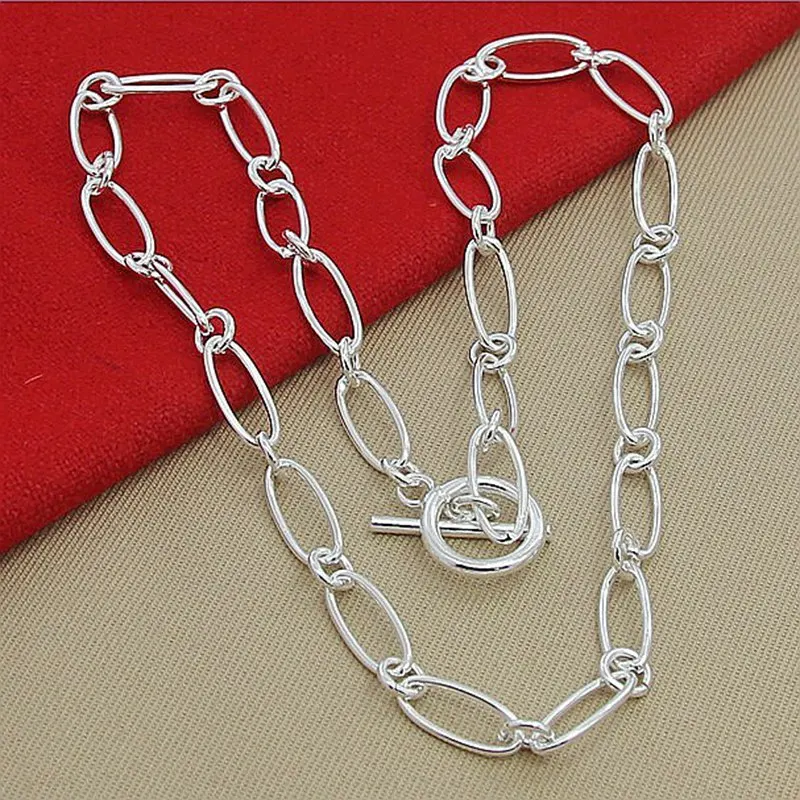 925 Sterling Silver Loop Chain Necklace For Women and Men Fashion Jewelry Simple Classic Basic Party Accessories