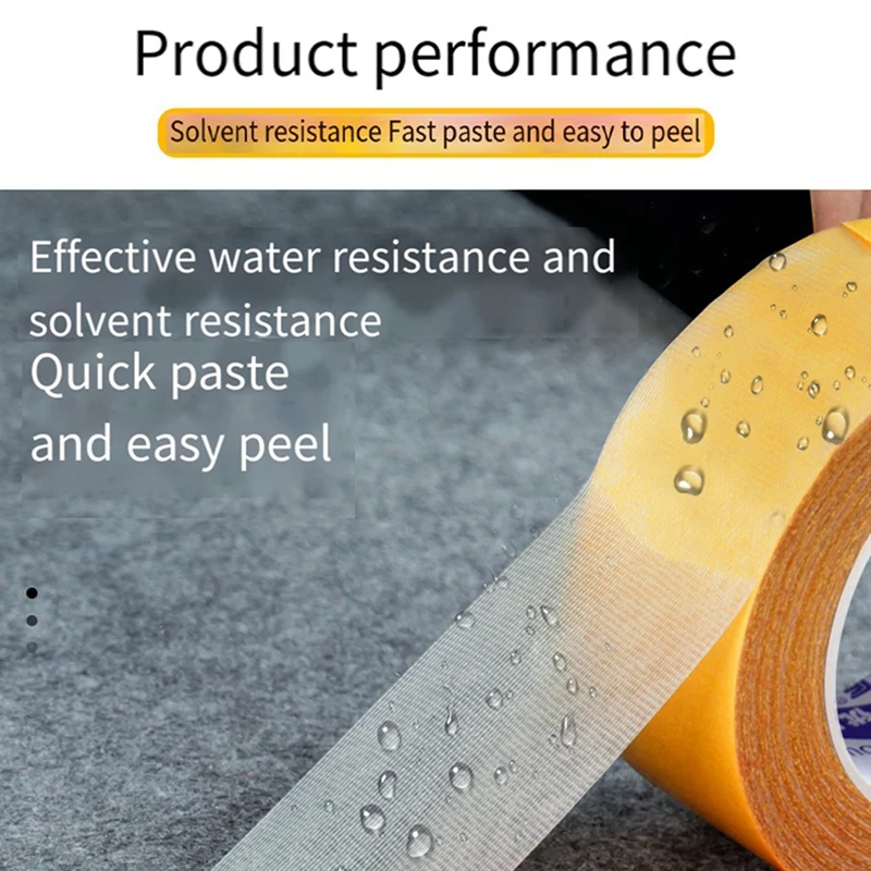 Fita dupla face do tapete, alta aderência tapete fita com rasgo fácil, fita resistente, 66FT