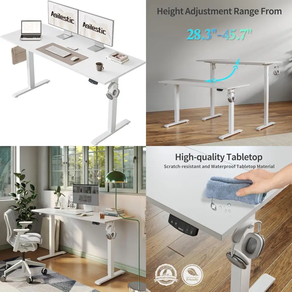 Adjustable Height Desk, 55x24, Ergonomic Standing Desk Converter for Home Office, Sit-Stand Workstation