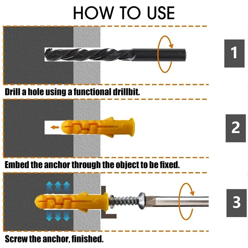 160 قطعة/صندوق أنبوب توسيع معدني مسامير حافر ذاتية المكونات المسمار ل المراسي الجدار الخرساني الأجهزة السحابات البراغي أطقم