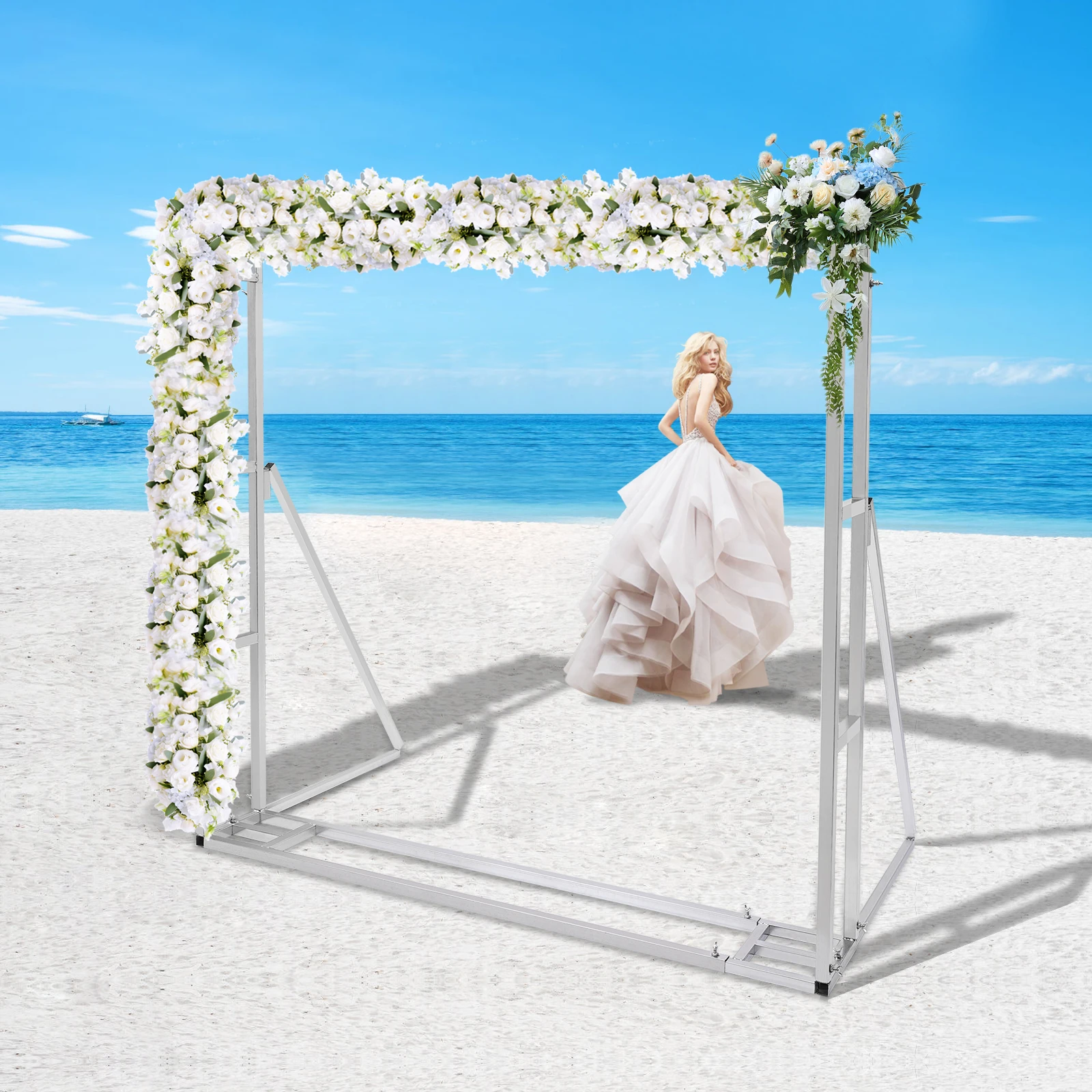 Heavy Duty Backdrop Stand Kit -Wedding Background Support System for Photography, Party Stand Kit Floor Standing Frame