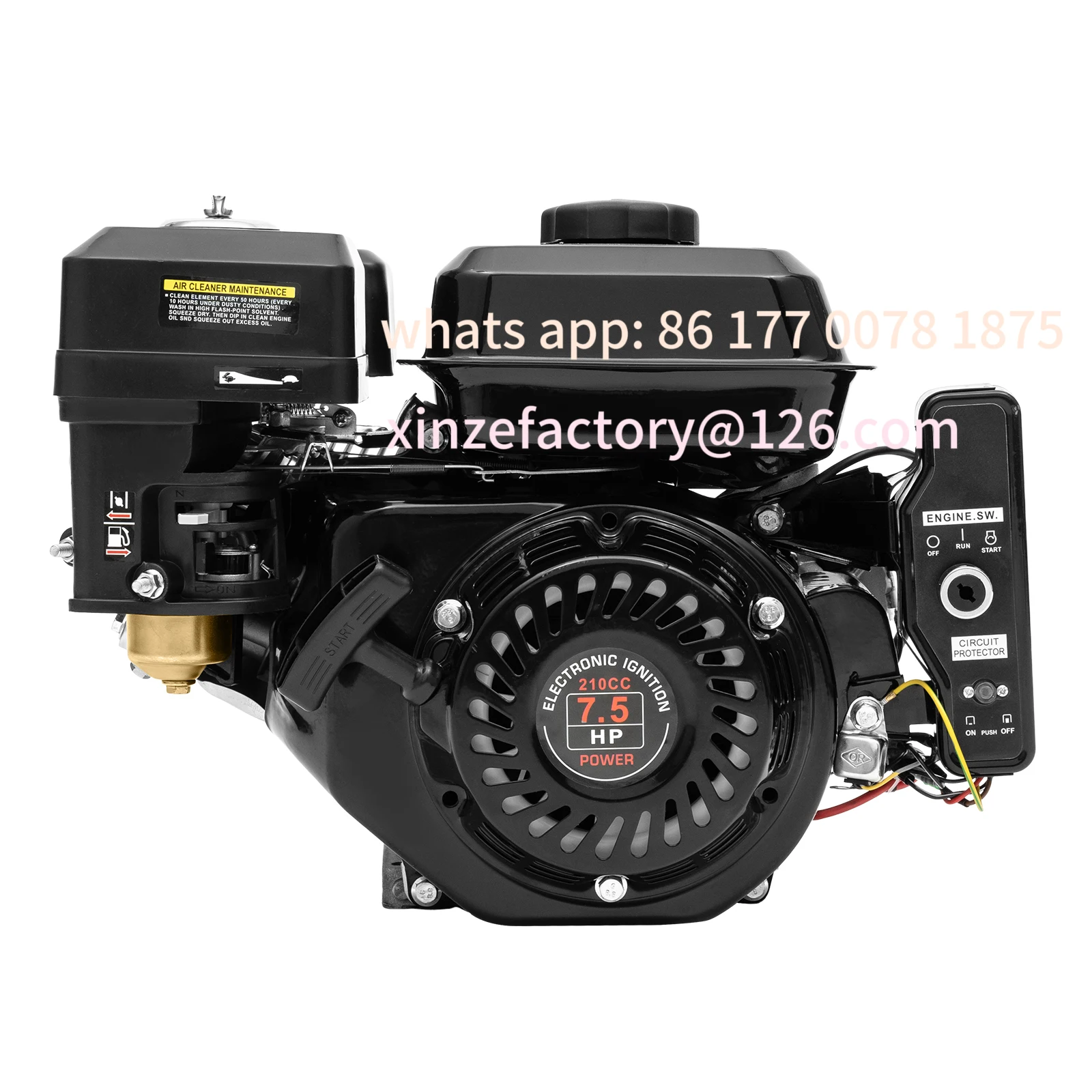 Customizable 7.5HP 4 Stroke Engine 210CC Air Cooling System Engine Motor Hand/Electric Start for Go Kart Compressors
