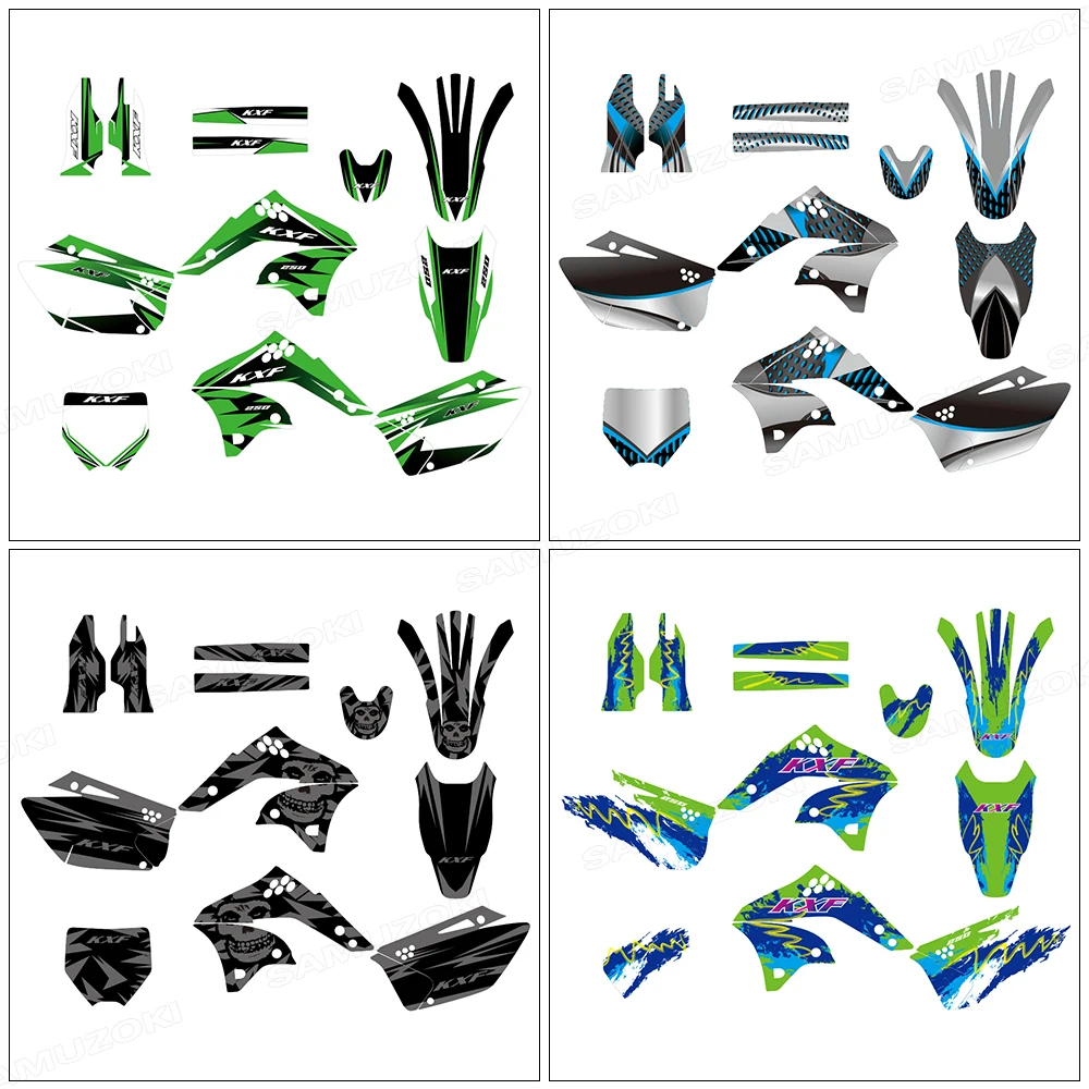 

Fit for Kawasaki KX250F KXF250 2006 2007 2008 Motocross Graphics Backgrounds Decal Sticker Kits