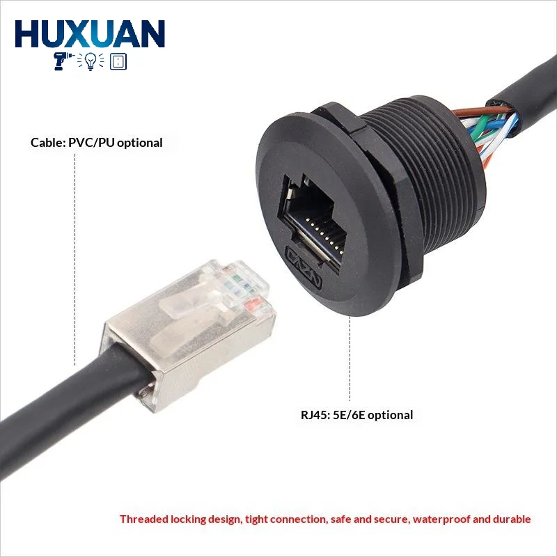 Waterproof RJ45 Network Cable Connector LR20 M20 8P8C Cat6 Signal Adapter for Outdoor LAN Connection Projects