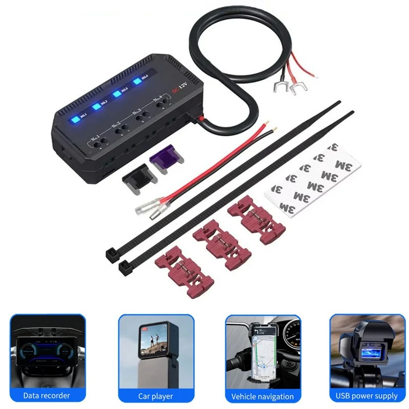 12V Universal Automotive  Fuse 4/5 Circuits Protection 20A with LED Indicators Efficient Wiring for Motorcycle Car Accessories