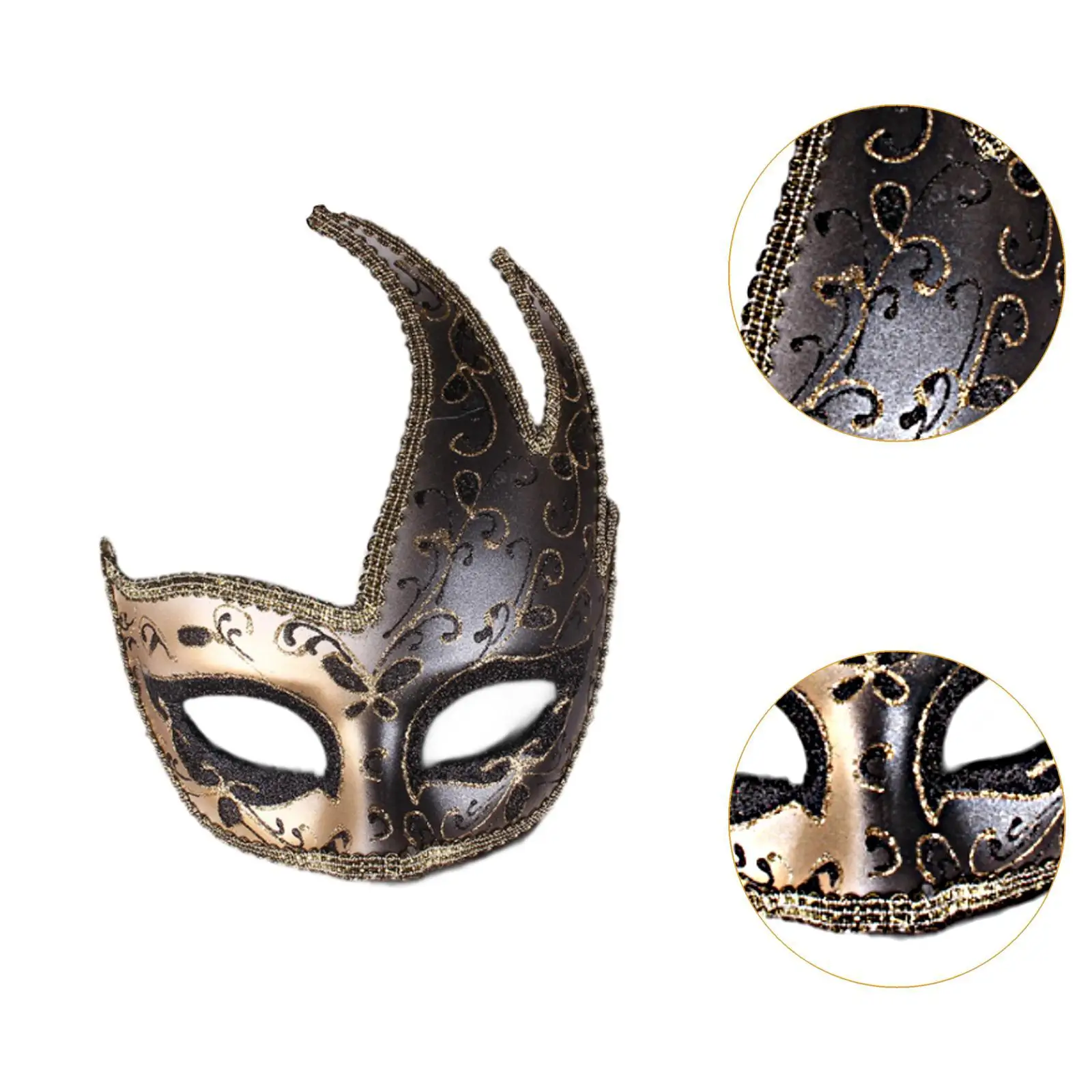 Masquerade Mask Decor Fancy Dress up Halloween Costume Mask Cosplay Props for Night Club Holiday Party Supplies Men Role Playing