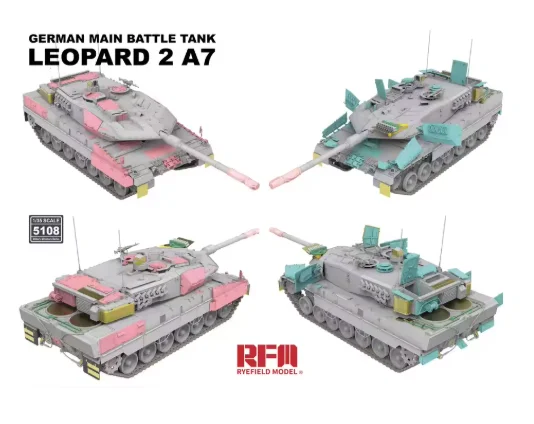 RYEFIELD LEOPARD 2A7 MAIN BATTLE TANK 5108 1/35 SHELL VERSION WITH MOVABLE TRACK1