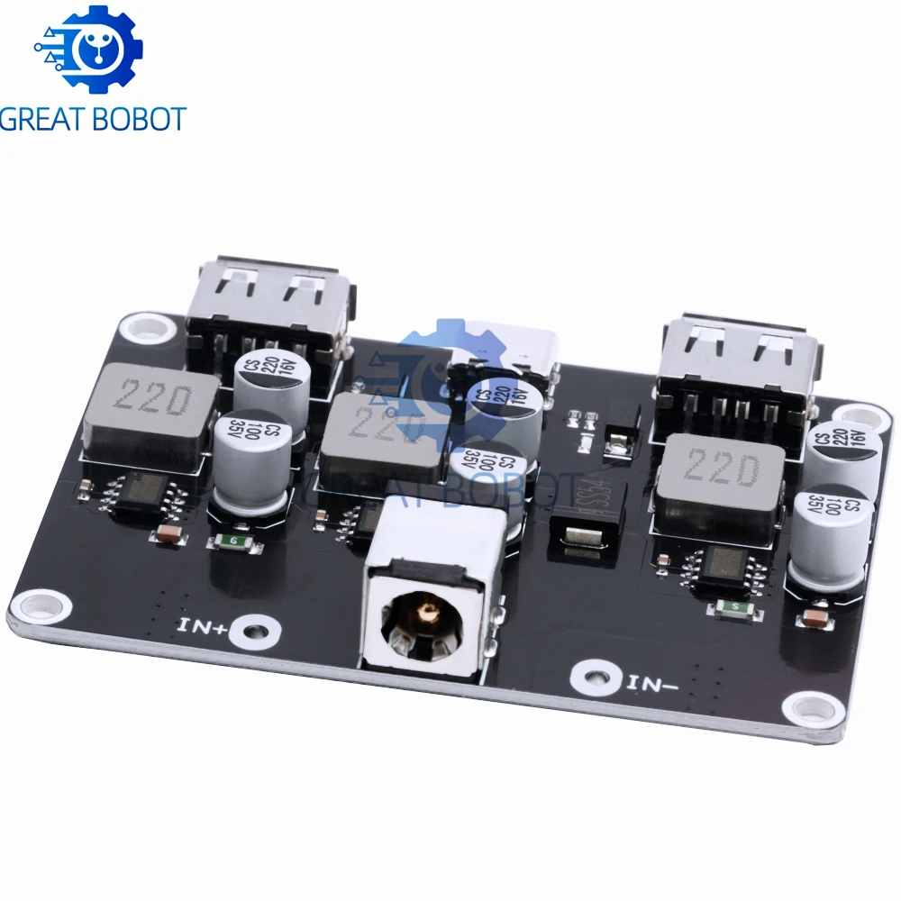 ‌3way QC3.0/Type-C Fast Charging Module - 12V-24V DC to 5V-9V Voltage Reduction Board with Smart Multi-Protocol Support
