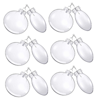 Empty Plastic Baubles Flat Ball DIY Hanging Decoration Macaron Transparent Hollow Christmas (60mm Ball) 20pcs Decorations Props
