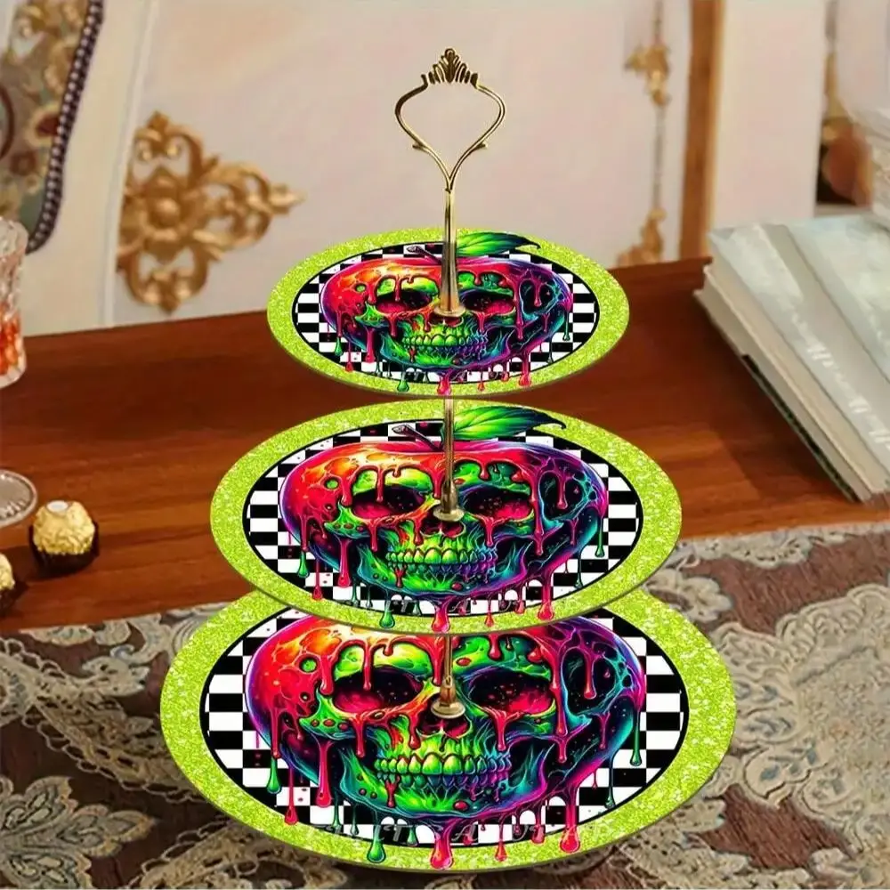 1PCS Three layer Gothic Skeleton Tray Suitable for Halloween Decora Day of the Dead Party Decora Home Decora Restaurant Decora