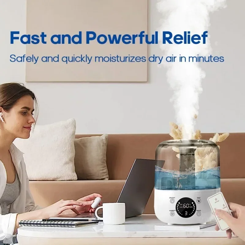 Humidificateur d'air numérique professionnel, diffuseur d'arômes, supporter ficateur d'air avec télécommande, minuterie, grande capacité, ménage, 3L