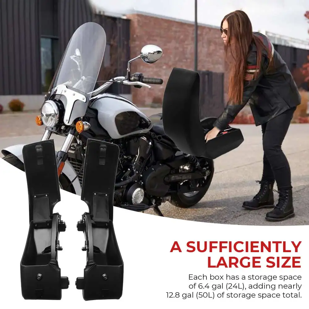 Motorcycle hard saddlebags Black Rear 6.4 gal (24L) Fit For Indian Scout Bobber 125th Anniversary Edition 2026 1 Pair