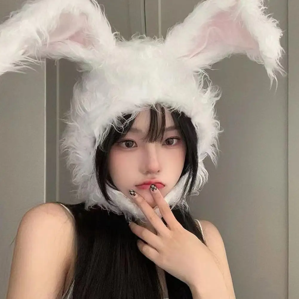 

Women Winter Hat Kawaii Rabbit Bunny Ears Hat Earflap Keep Warm Thick Lightweight Soft Winter Hat Girls Beanie Headdress