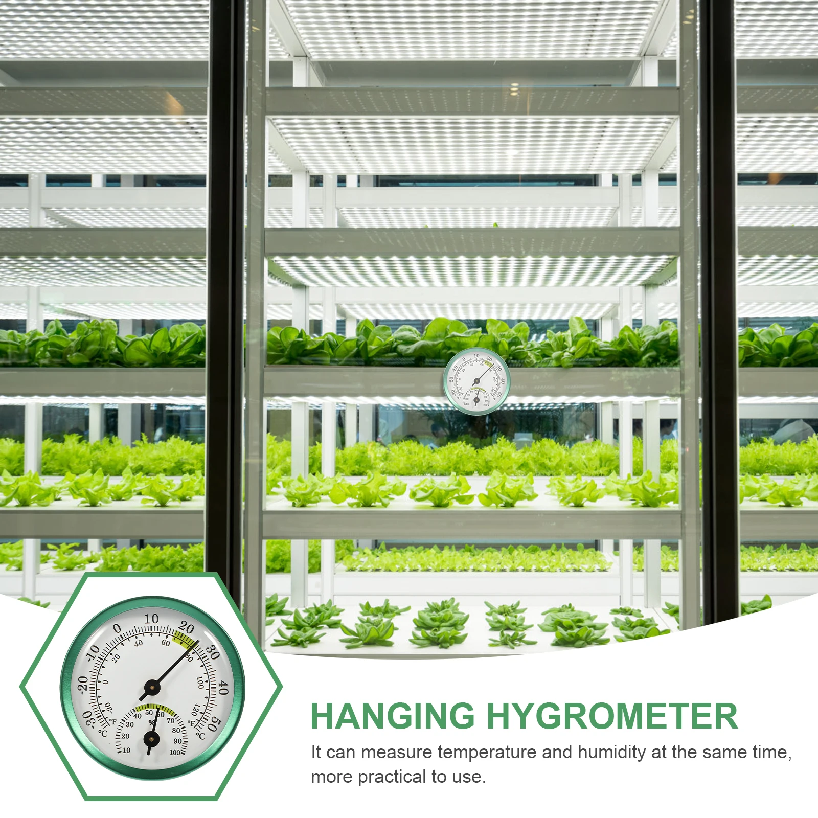 

Aluminum Thermometer Hygrometer Multi Function Humidity Temperature Gauge Wall Mount Sauna Bedroom Garden Greenhouse Office