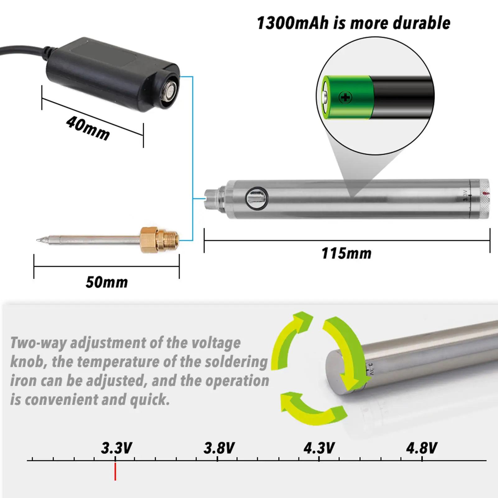 Soldering Iron Wireless Charging Soldering Iron Mini Portable Battery Soldering Iron with USB Welding Tools