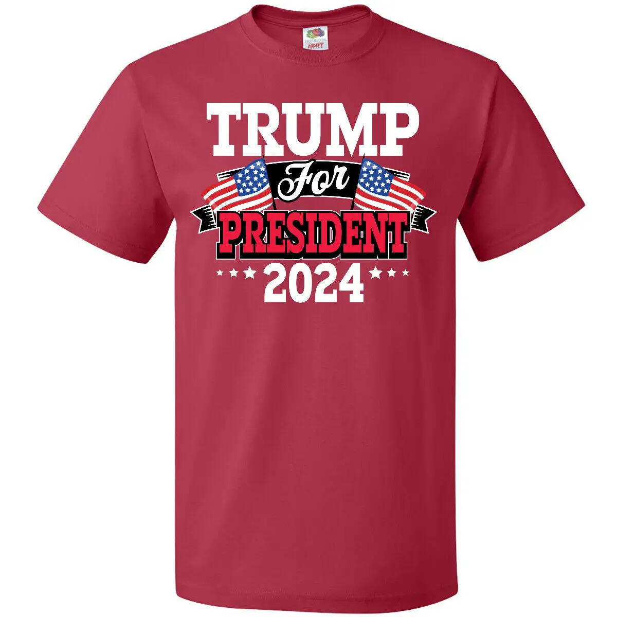 

Inktastic Трамп для президента 2024 с флажками футболка политика голосование Дональд