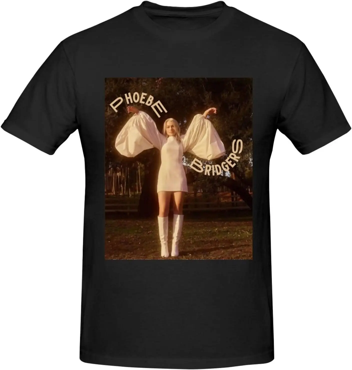 Phoebe Music Bridgers Men's Pure Short Sleeve Crew Neck Unisex  Anime Graphic T-shirts for Men Clothing Women Tees