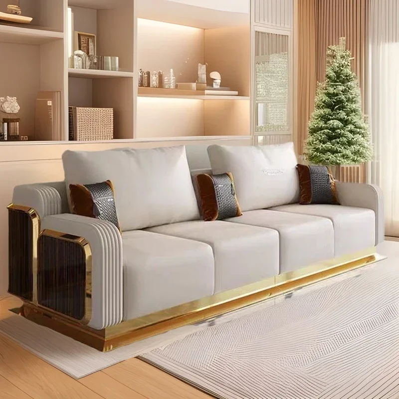 Light luxury leather sofa first layer cowhide combination