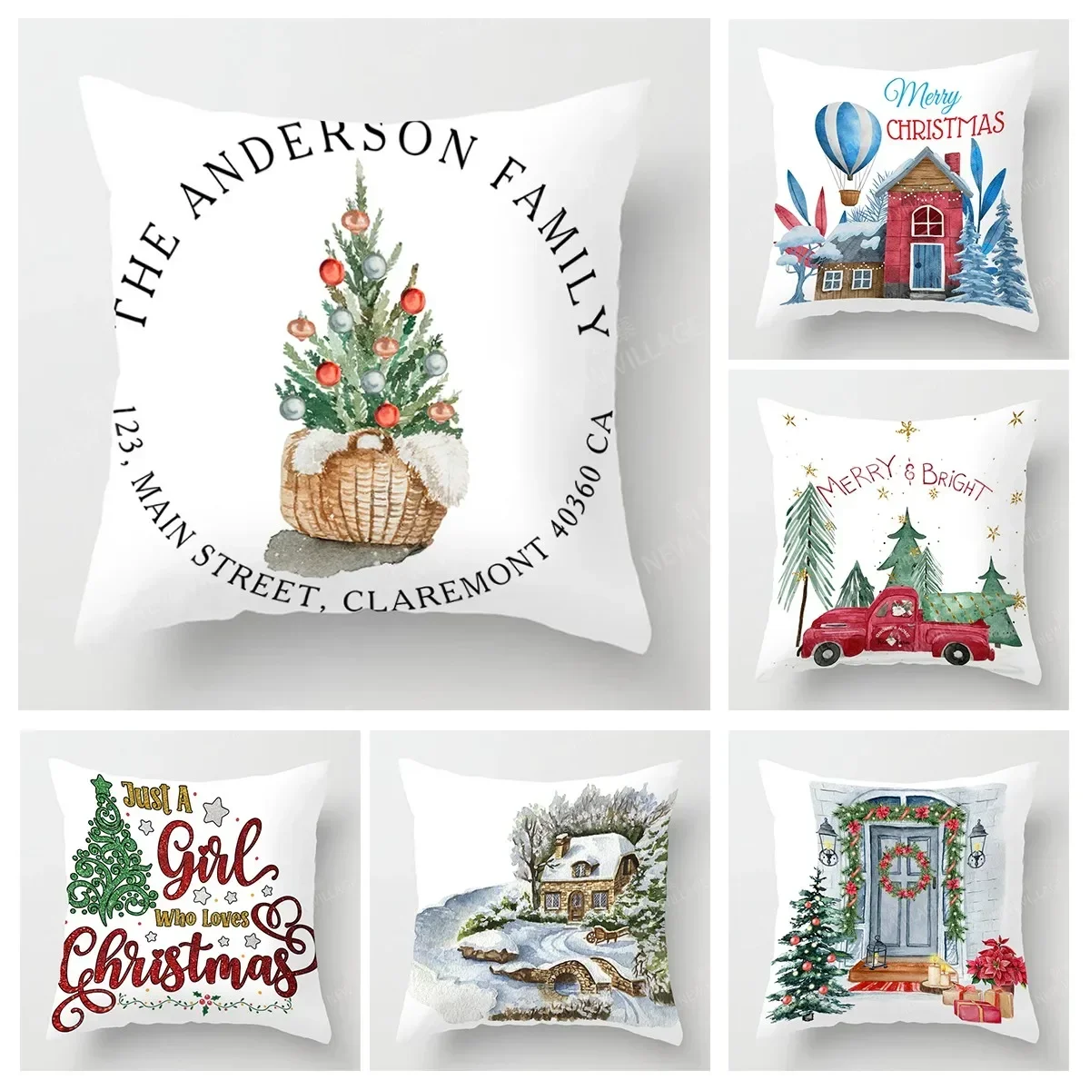 

Christmas series pillowcases sofas cushion covers home decor can be customized for holiday celebrations 40x40 50x50 60x60 35x35