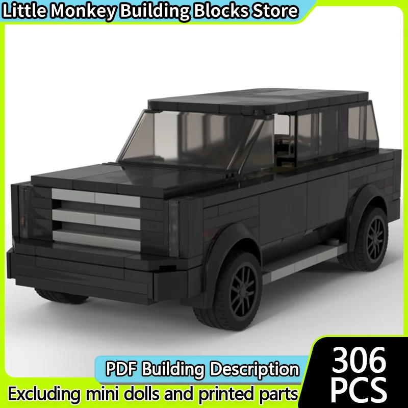 

City Car Model MOC Building Bricks City Black Off-Road Vehicle Modular Technology Children Holiday Gifts Assemble Toys Suit