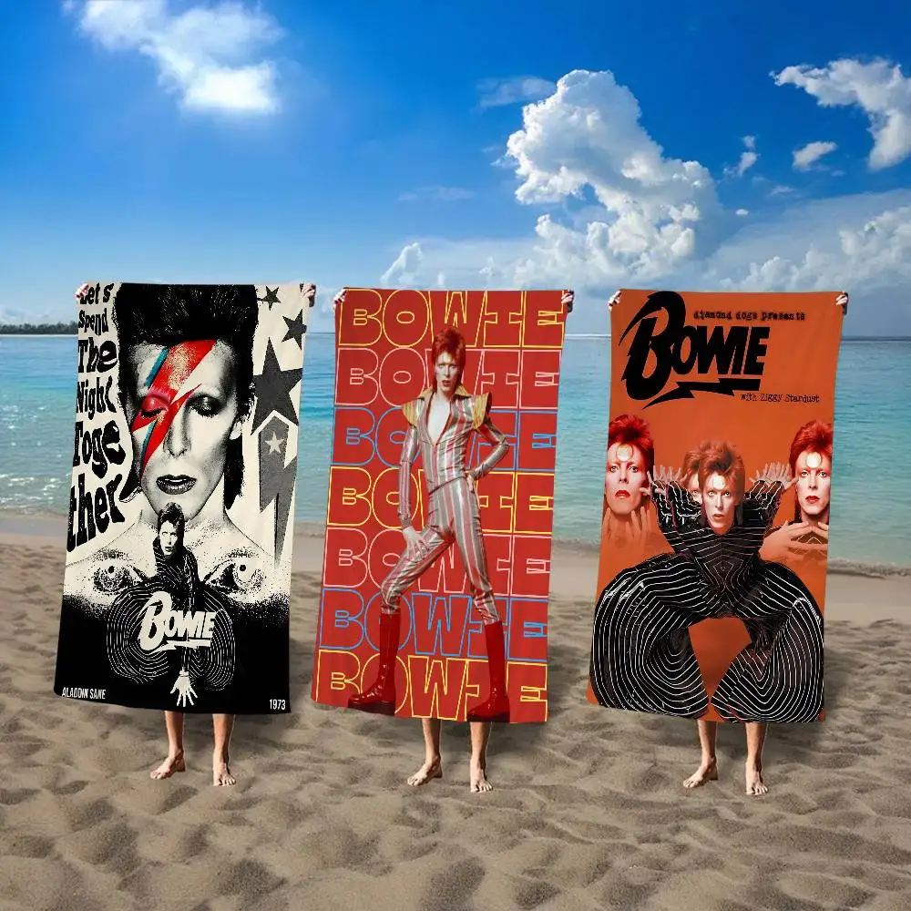 D-David Hot Singer B-Bowie Microfiber Blanket Quick Drying Beach Towels Oversized Printing Super Absorbent Pool Towel Blanket