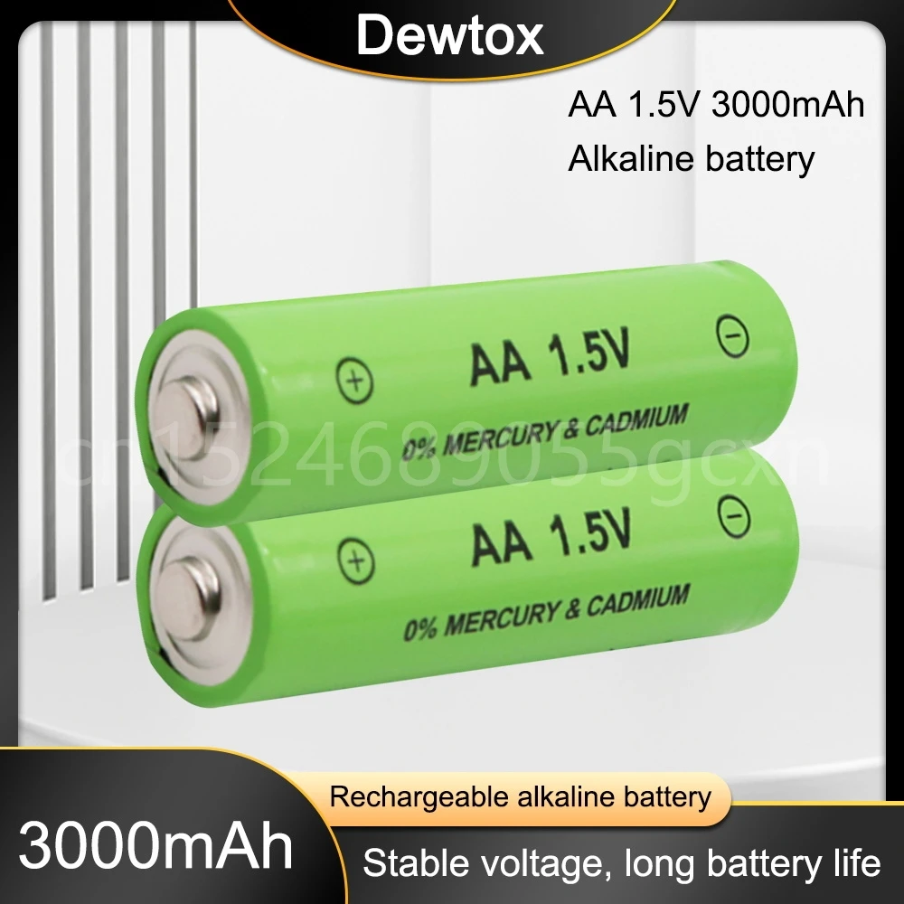 Piles alcalines rechargeables AA, 1.5V, 3000mAh, 24.com, télécommande, jouets électroniques, lumière LED, radio rasoir, 1 à 2 pièces, nouveau