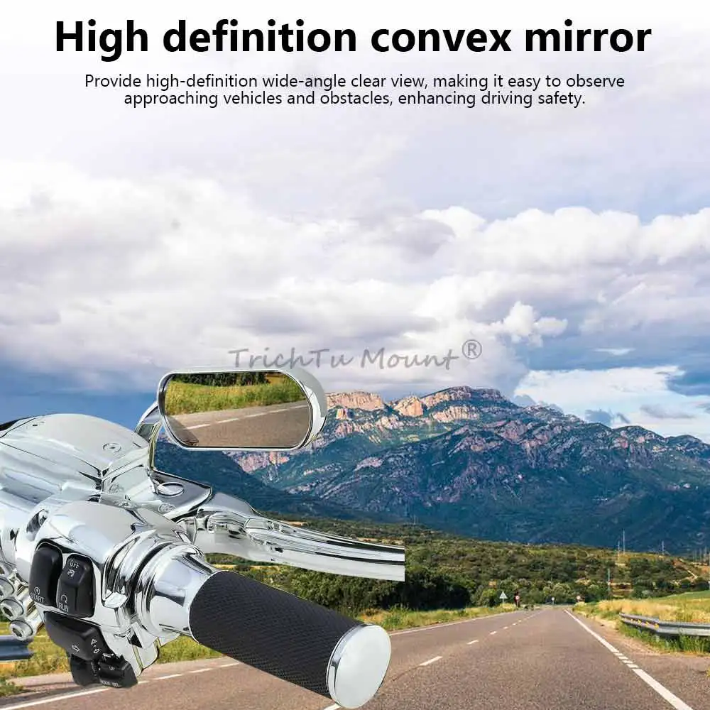 M8/M10 Motorcycle Rearview Mirror Side Handlebar Mirrors Aluminum For Harley Touring Kawasaki Vulcan Suzuki Honda Victory Indian view 6