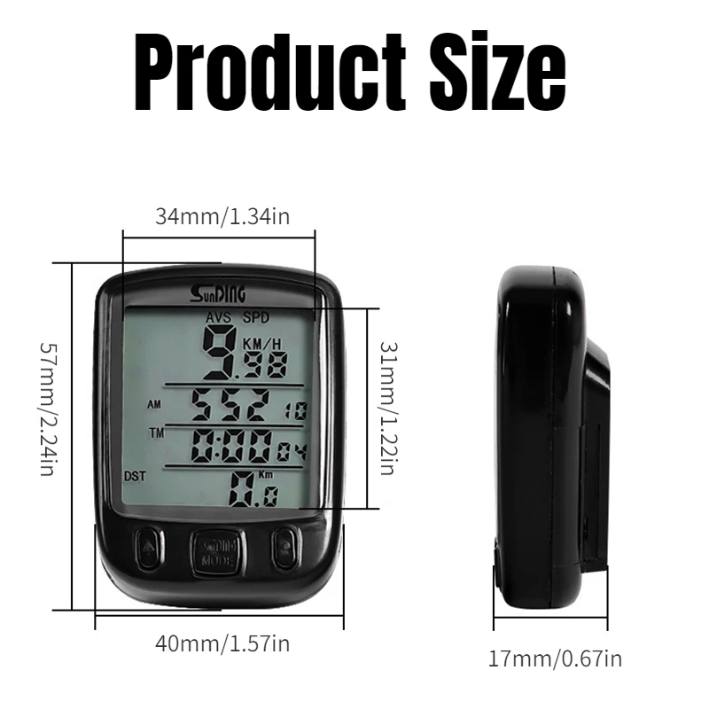 Mountain Road Bicycle Code Watch 24 Function Screen SD-563A Cycling Computer Mountain Bike Speed Meter Green Luminous Bike Acces