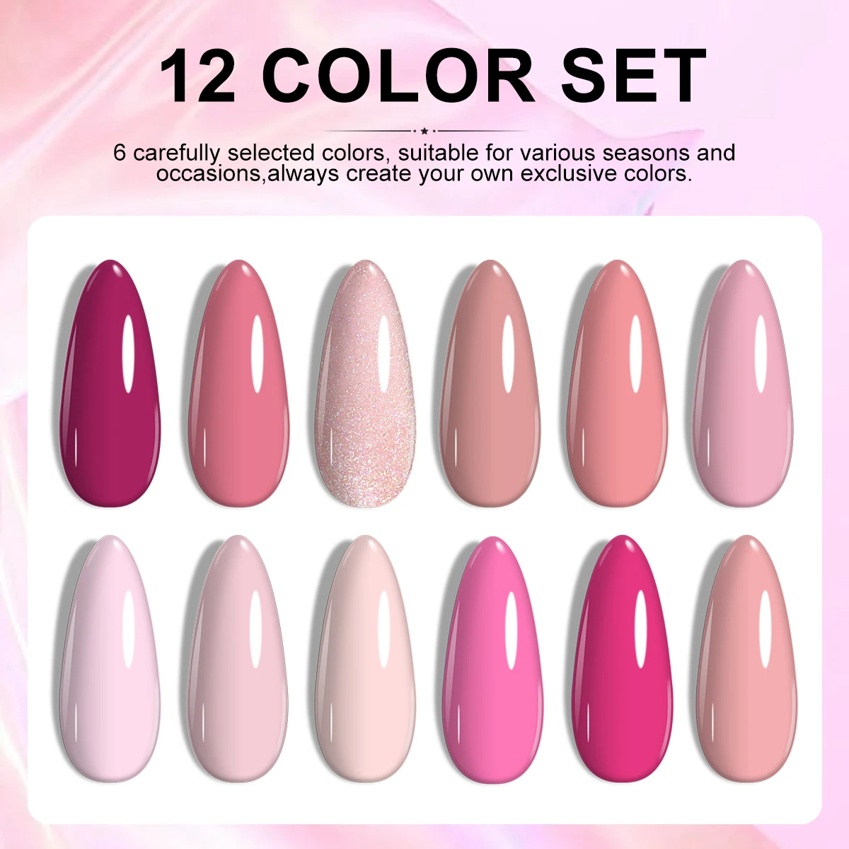 Limegirl Gel Nagellak Kit UV Licht, 36W UV LED Nageldroger Lamp, 8ML 12 Kleuren Base Top Coat MATT Coat Professionele Gereedschap Set