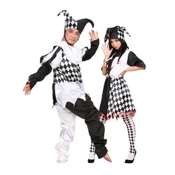Halloween Couple Love Cosplay Clothes Clown Men Women Adult Costumes Circus Stage Droll Cosplay Clothing for Male Female Cos