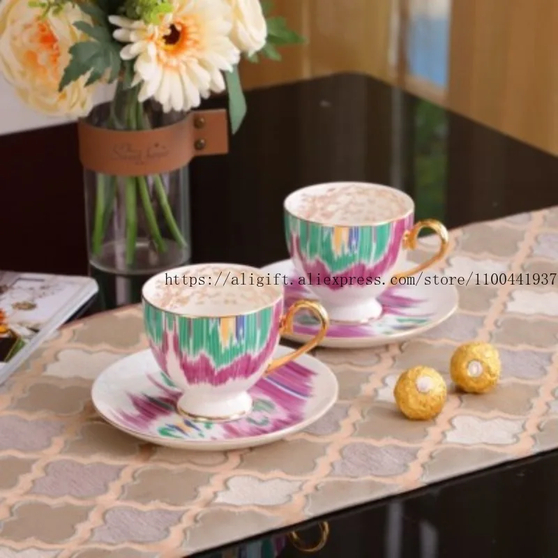 

Bone China Coffee Cup And Plate Set Home Light Luxury European-Style Afternoon Tea Cup Gift For Best Friends