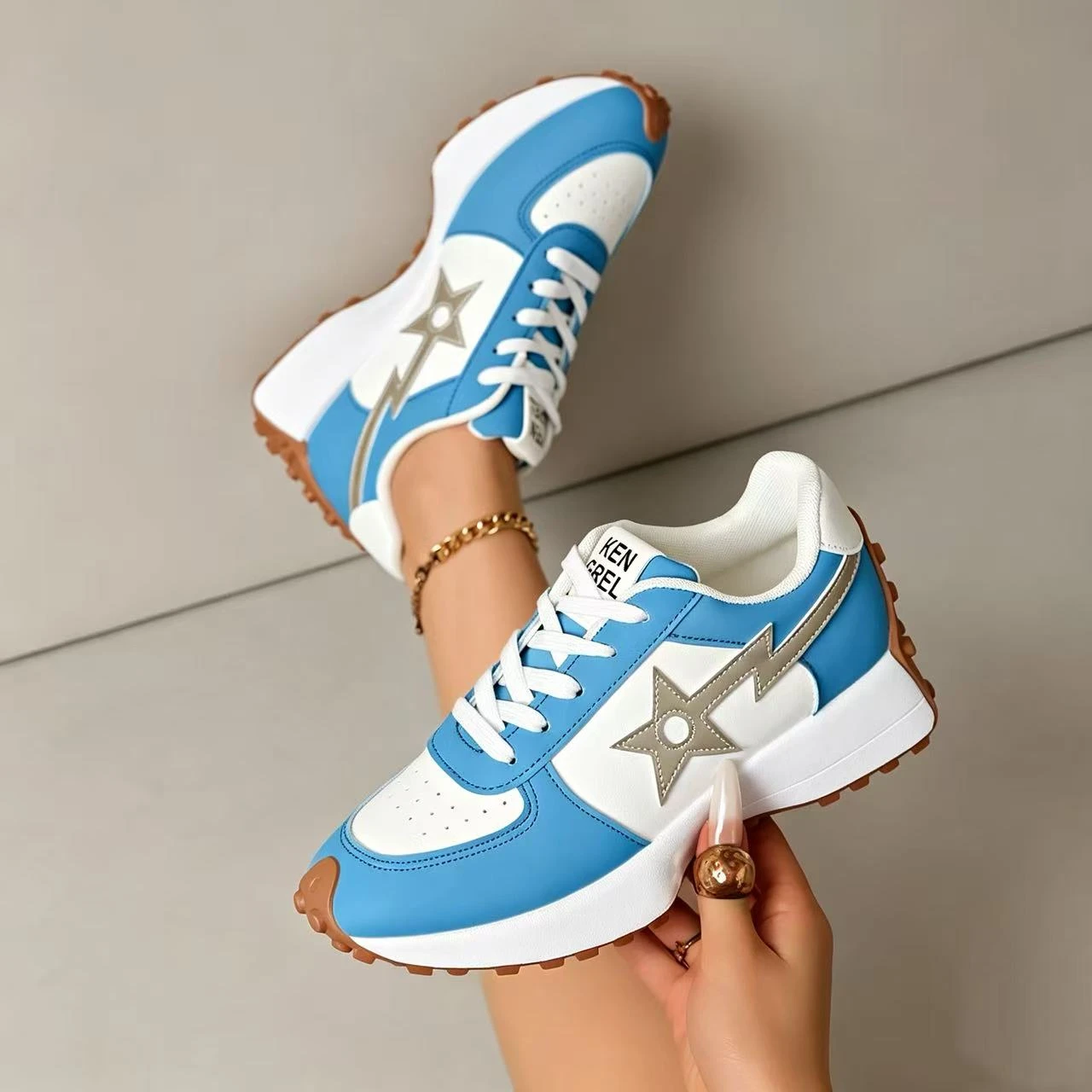 2026 New Star Design Thick Soled Women's Sneakers Comfort Casual Loafers Fashion Low Top Breathable Women Shoes Tênis Feminino