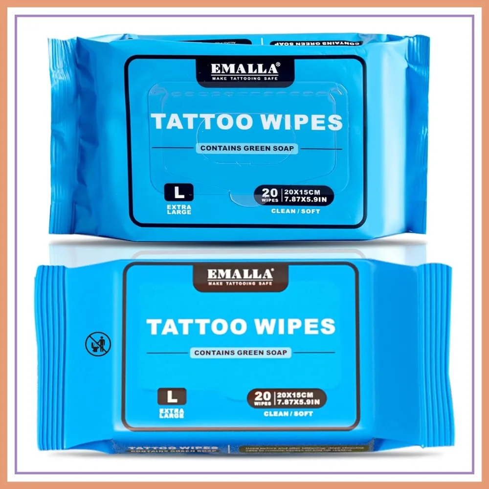 

Green Soap Tattoo Wipes, 40 Count, All in One Cleaning Wipes for Tattooing & Aftercare, 7.87x5.9 inches, Natural Formula, 2 Pack