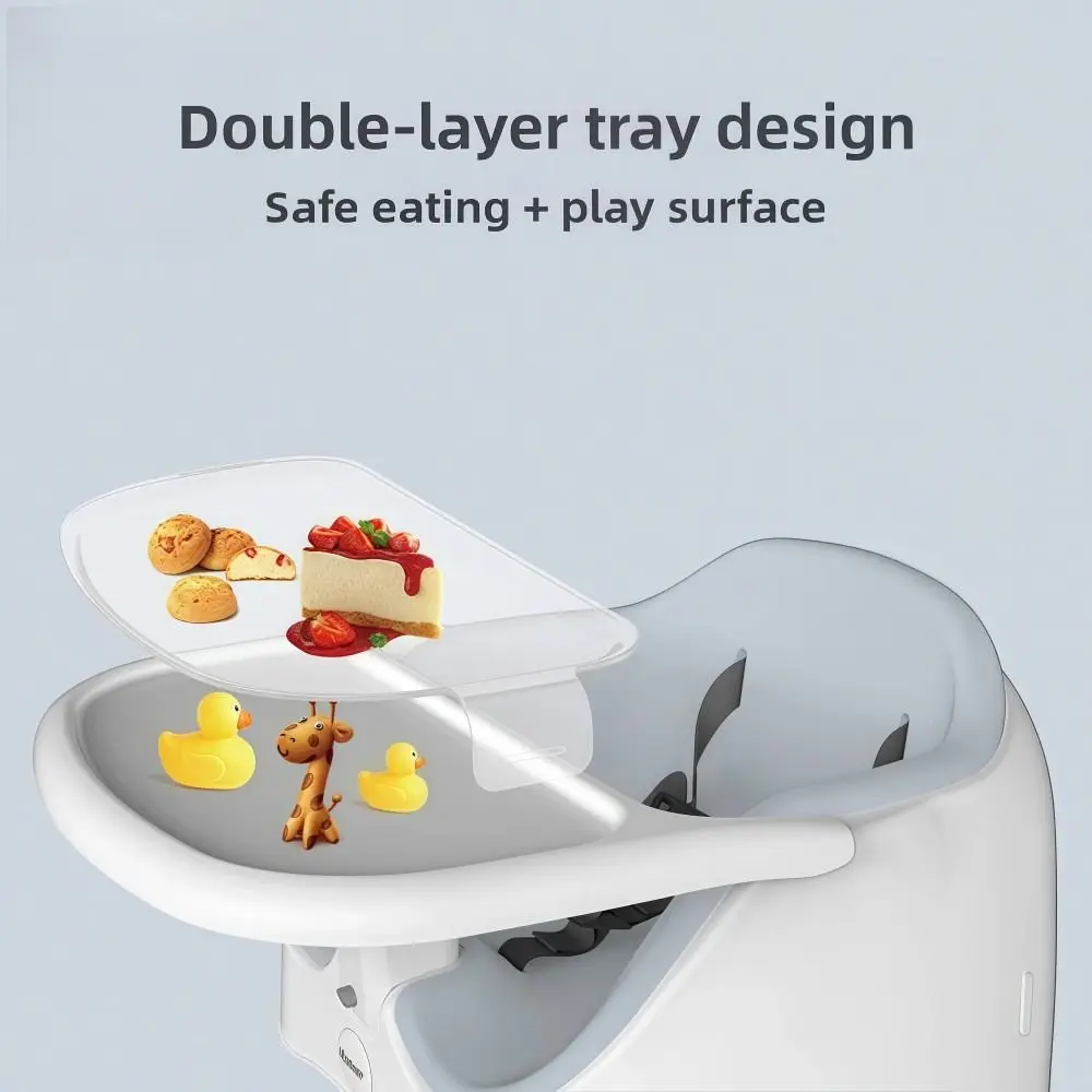 

Многофункциональный стул для кормления с подносом, обеденный стул 3-в-1, съемное силиконовое пластиковое сиденье-бустер для детей 0-36 месяцев