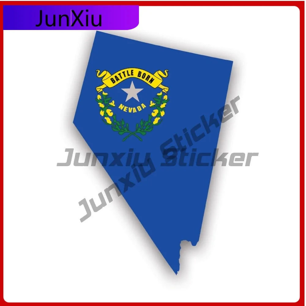 

Wild Artistic Nevada State Shaped Flag Sticker Decal Creative Uv Protected Nv Car Decal Sunproof Durable Works On Camper