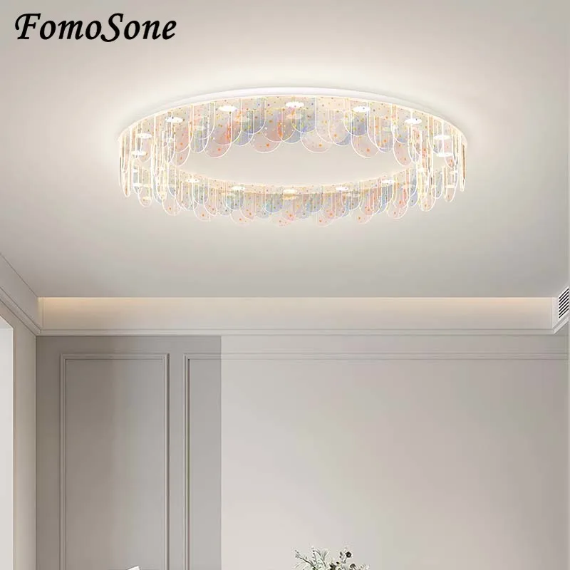 Sulla casa plafoniera colorata circolare decorazione della casa illuminazione Design soggiorno camera da letto studio lampade e lanterne per la casa intelligente