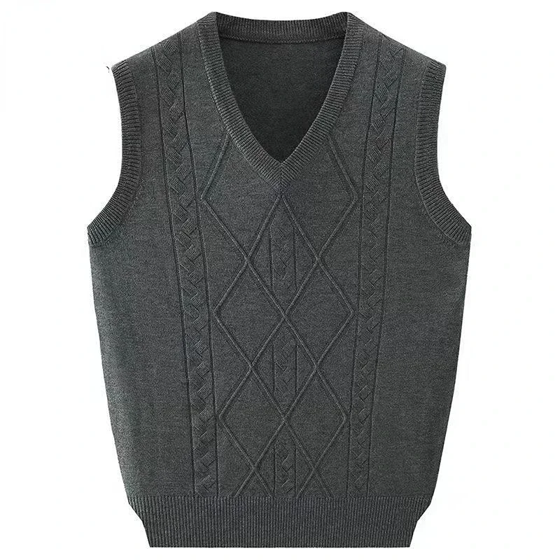 Neue Herbst Frühling Mode Marke Pullover Pullover V-Ausschnitt Strickweste Männer trend ige Wolle lose ärmellose lässige Männer Kleidung