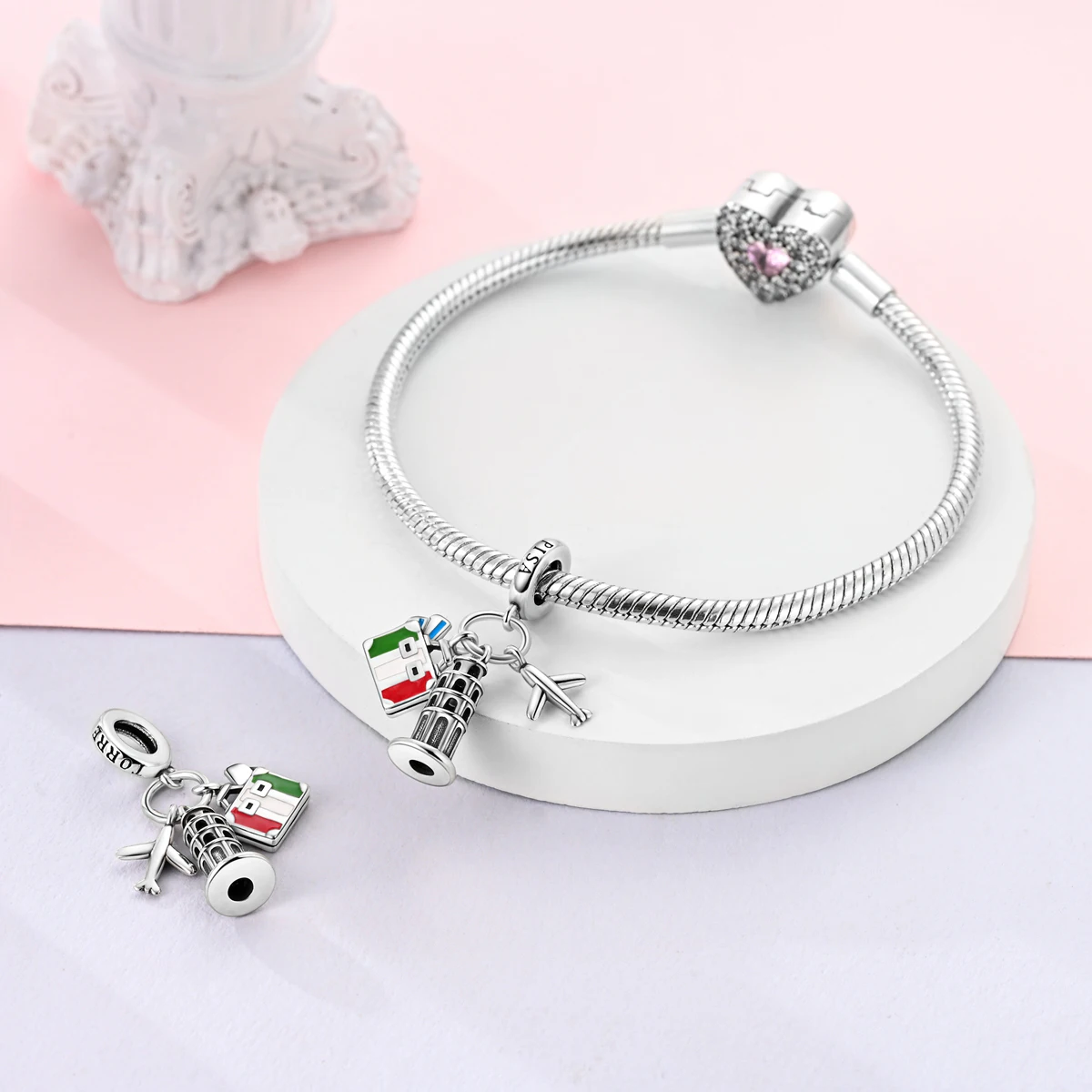 Silver Plated Charms Beads Fit Original Bracelet Pendants Making For Woman Jewelry