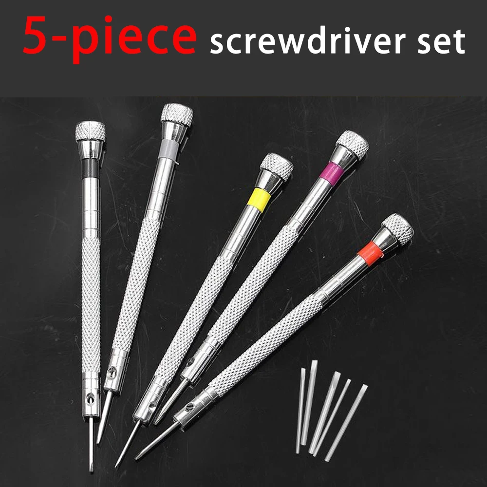 

5pcs Precision Flathead Screwdriver Kit Size 0.8-1.6mm Stainless Steel Watch Repair Screwdriver 5-piece Set For Repairing Watch
