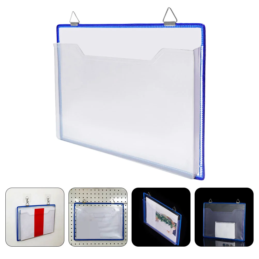 File Storage Bag Bills Transparent Container Hanging Holder Thickened Plastic Wall Folder for Home Office Document Folders