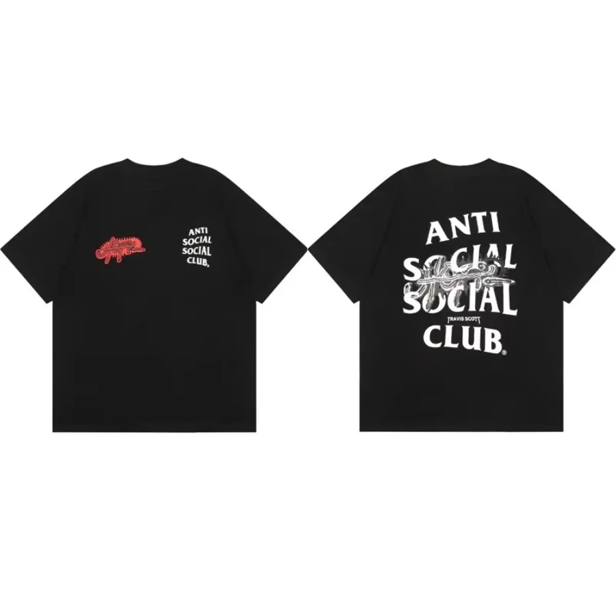 Summer Street Trend Club Graffiti Letter Gradient Lightning Casual Cotton T-Shirt Men's and Women's Luxury Brand Top