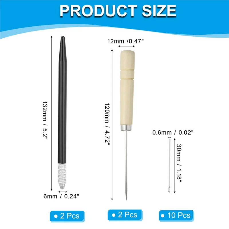 Набор держателей для укоренения кукольных волос ABBK, вязальные спицы для восстановления кукольных волос 0,6 мм с деревянными шилами, крючки для вязания крючком, инструмент для кукольного парика