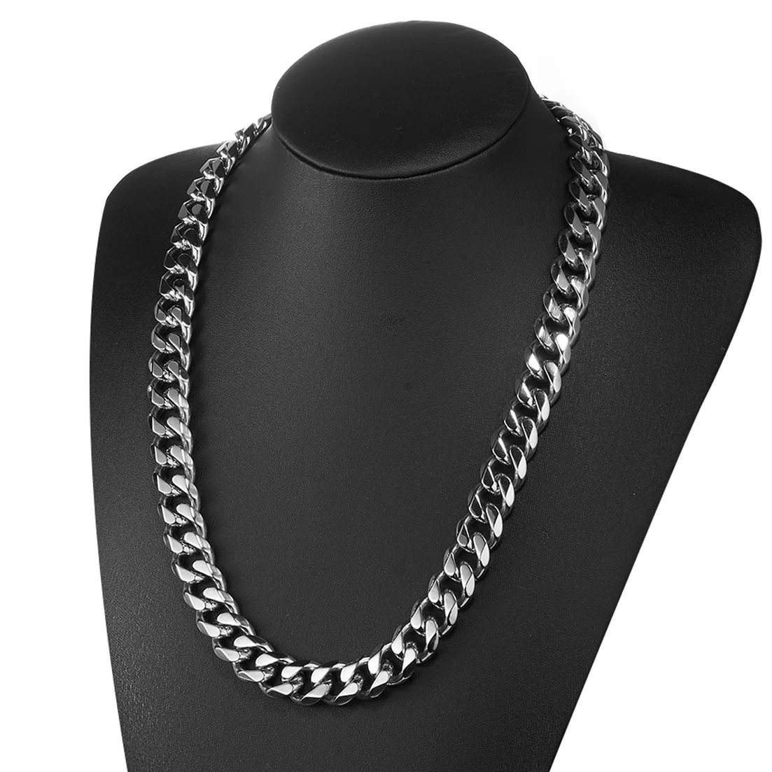 316L Edelstahl-Kettenhalskette für Männer 7MM-15MM Dicke Lange Ketten Männlicher Halsschmuck Punk-Accessoires – Detail 5