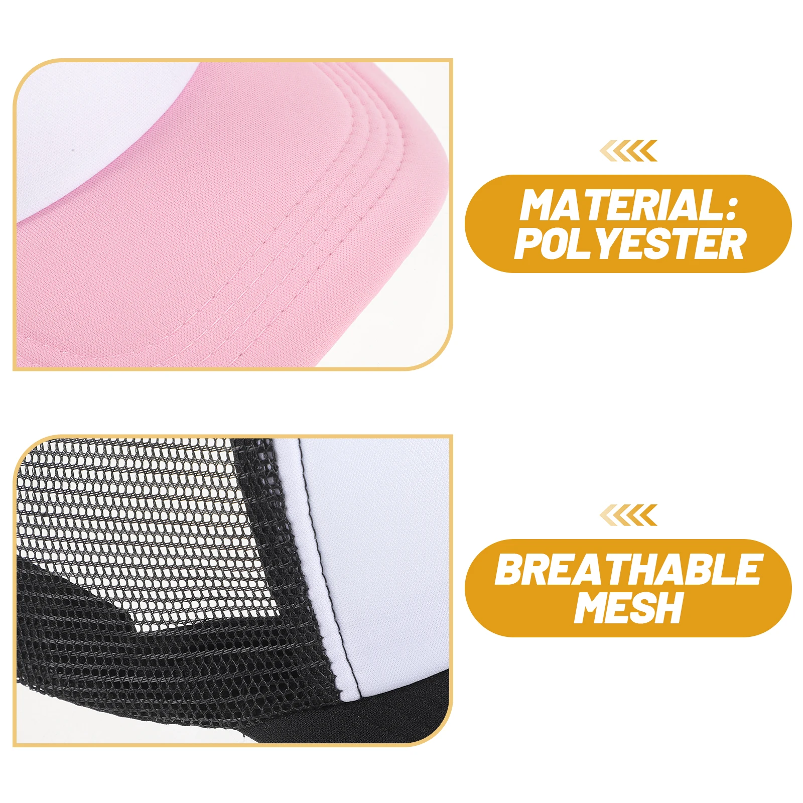 

6pcs Sublimation Blank Baseball Hats Polyester Mesh Unisex Adult Diy Caps Heat Transfer Printing Bulk For Men Women Youth