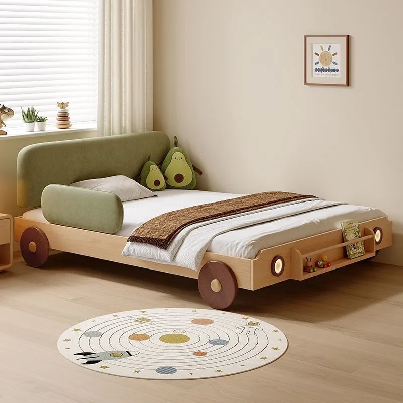 2025 new children's bed car solid woodbed childlike shape can be placed small apartment children's room boybed