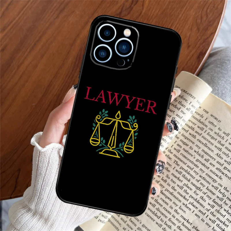 Law Lawyer Judge Justice Case For iPhone 16 15 14 13 12 11 Pro Max XS XR X 6 7 8 Plus 13 12 Mini Protection Back Cover